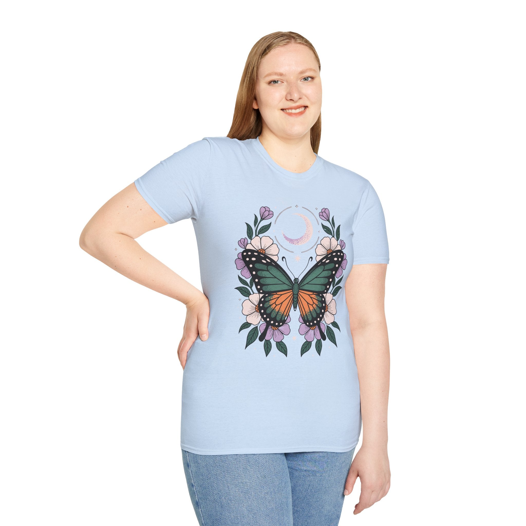 Butterfly Moon T-Shirt — Floral Monarch Tee