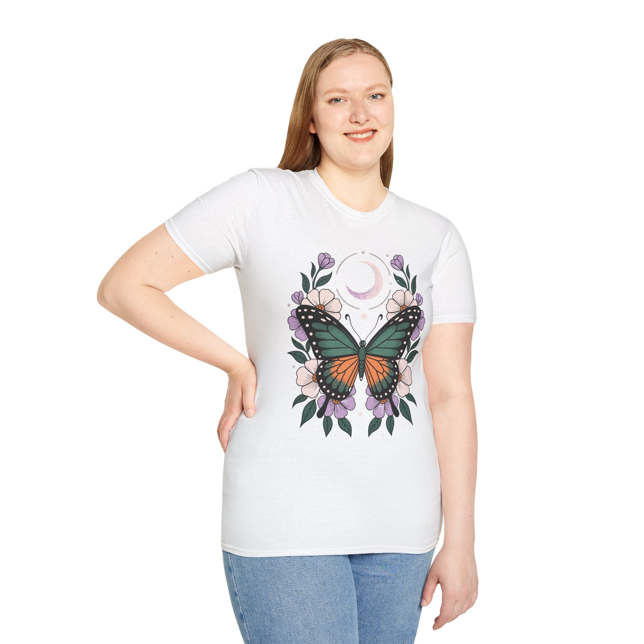 Butterfly Moon T-Shirt — Floral Monarch Tee